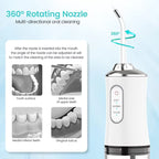Movelty Pro – Irrigador Dental Portátil con 4 Boquillas, 4 Modos de Presión, Depósito 220ml, Recargable USB, Certificado CE